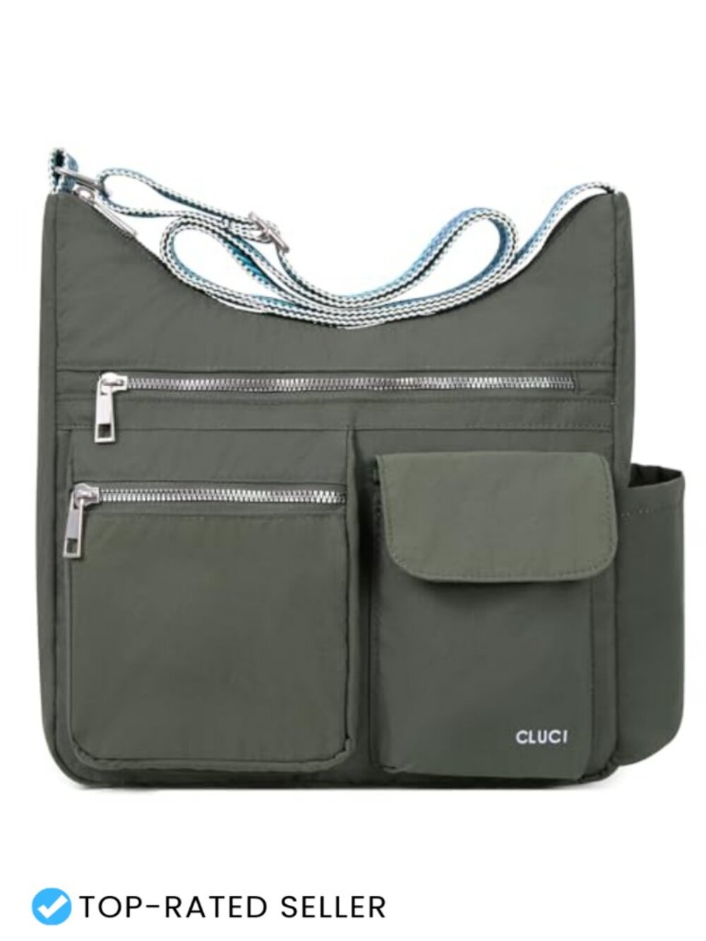 Water-Resistant Nylon Crossbody Bag Anti-Theft Travel Handbag